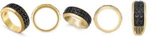 Esquire Men's Jewelry Black Sapphire Band (3 ct. t.w.) in 14k Gold-Plated Sterling Silver, Created for Macy's